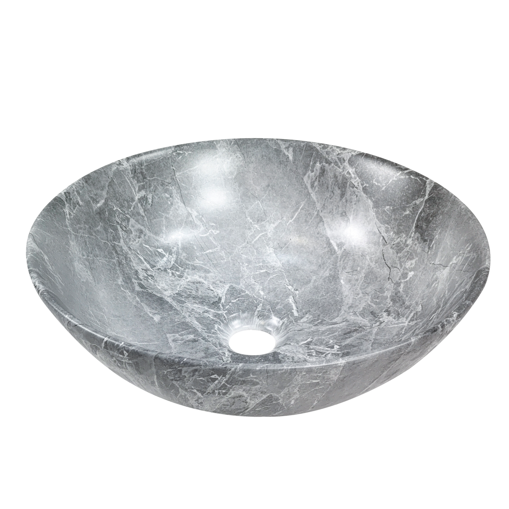 Invena Tinos pultra ültethető mosdó 39,5 cm, szürke márvány minta CE-43-707-C