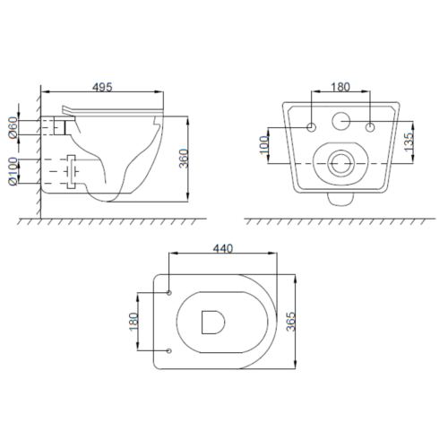 Invena Tinos rimless fali wc lassú záródású ülőkével, fehér CE-91-001-W