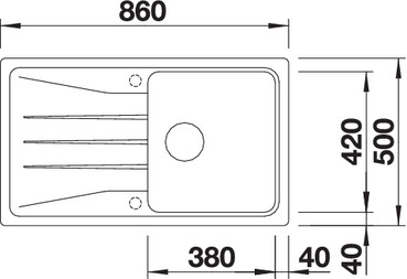 BLANCO SONA 5S Silgranit mosogató szűrőkosárral vulkánszürke 527334 (K)