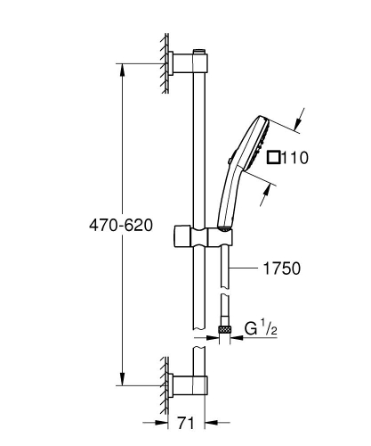 Grohe Vitalio Comfort 110 rudas zuhanyszett két funkciós 26398001