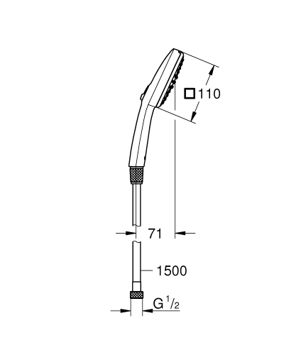 Grohe Vitalio Comfort 110 kézizunany gégecsővel 2 funkciós, króm 26973001