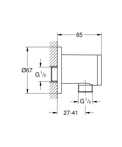 Grohe Vitalio Universal fali csatlakozás, króm 26963001