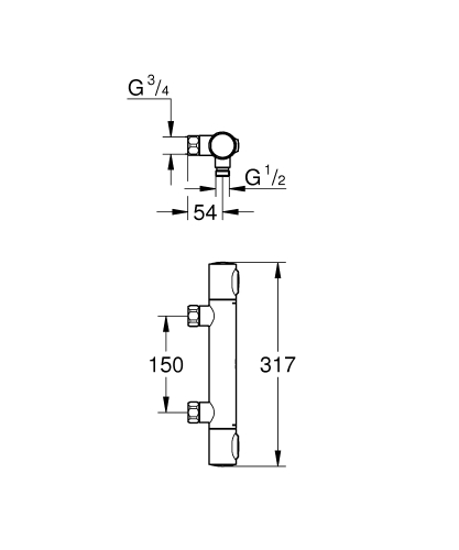 Grohe Precision Flow termosztátos zuhanycsaptelep, króm 34799000