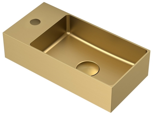 Sapho AURUM 36,5x18 cm balos mosdó klik-klak lefolyóval, arany AU204