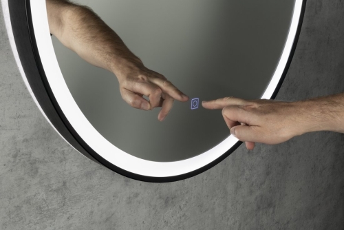 Sapho AQUALINE STAGO 60 cm tükör LED világítással, matt fekete SG060