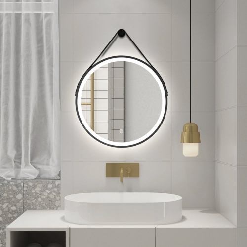 Sapho AQUALINE STAGO 60 cm tükör LED világítással, matt fekete SG060