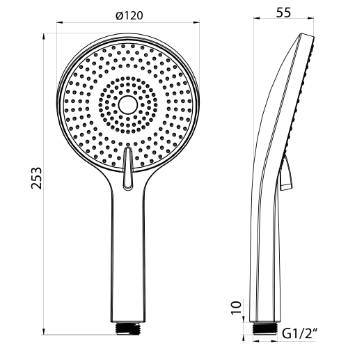 Sapho 3 funkciós kézizuhany, króm SK879