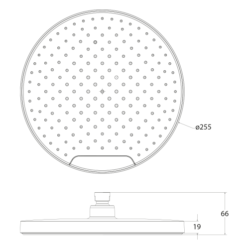 Sapho 25 cm fejzuhany, matt fekete SK151B