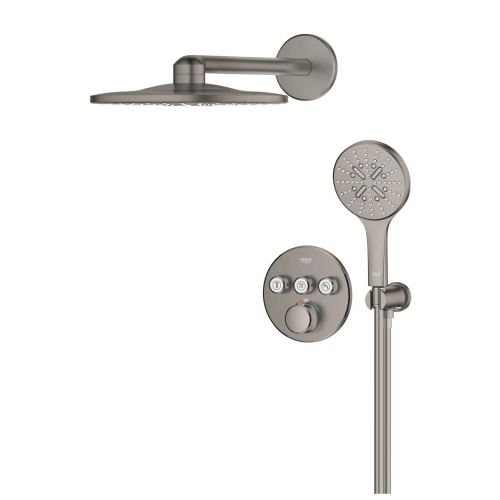 Grohe Grohtherm SmartControl falsík alatti termosztátos zuhanyrendszer Rainshower SmartActive 310 fejzuhannyal, Brushed Hard Graphite 34863AL0