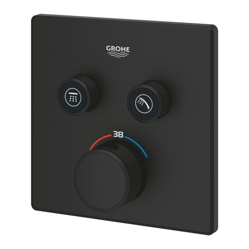 Grohe Grohtherm SmartControl termosztátos falsík alatti kezelő, 2 fogyasztóhoz phantom black 102166KF00