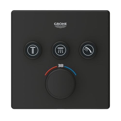 Grohe Grohtherm SmartControl termosztátos falsík alatti kezelő, 3 fogyasztóhoz phantom black 102167KF00