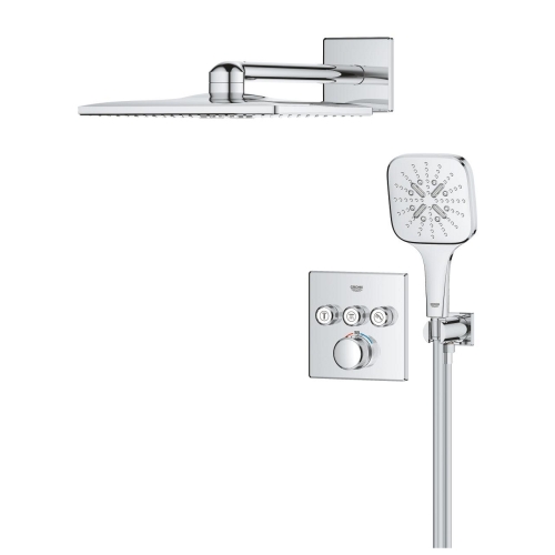 Grohe Grohtherm SmartControl falsík alatt zuhanyrendszer Rainshower SmartActive 310 Cube fejzuhannyal, króm 34864000