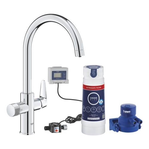 Grohe Blue Pure BauCurve kezdőkészlet Ultrasafe szűrővel, króm 30582000