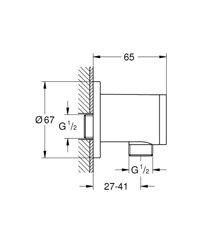 Grohe Tempesta fali csatlakozás, króm 28671001