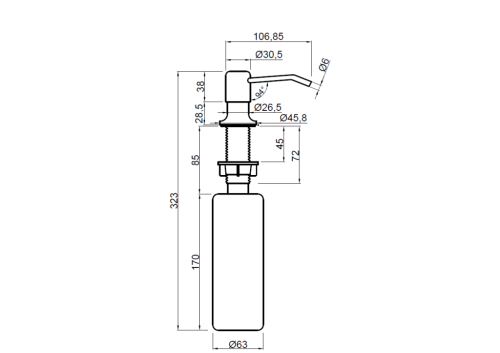 Invena Simi mosogatószer adagoló, fehér AA-22-002-J