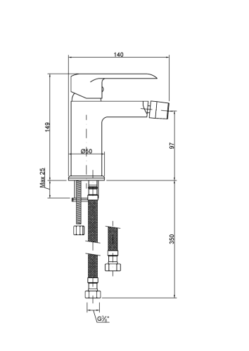 Invena SIROS bide csaptelep, króm BB-90-001-A