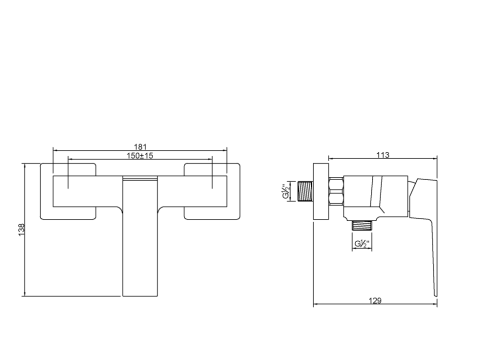 Invena Paros zuhany csaptelep, króm BN-09-001-A