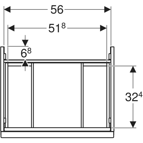 Geberit Acanto 60 cm alsó szekrény mosdóhoz, hikoridió 503.003.JR.1