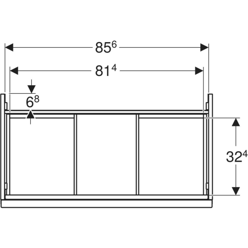 Geberit Acanto 90 cm alsó szekrény mosdóhoz, üveg fehér 503.005.01.2