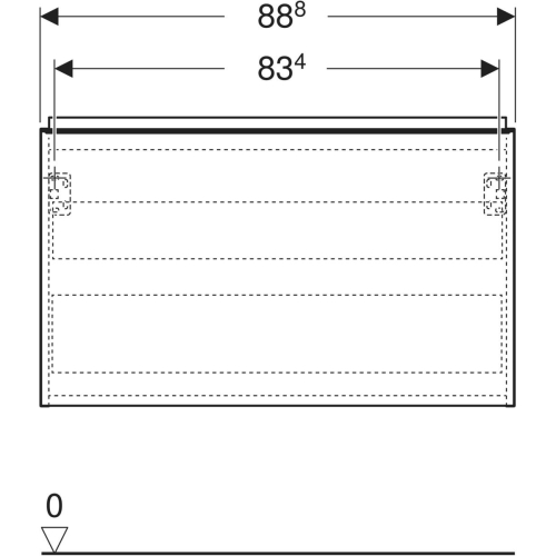 Geberit Acanto 90 cm alsó szekrény mosdóhoz, üveg fehér 503.005.01.2