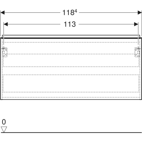 Geberit Acanto 120 cm alsó szekrény mosdóhoz, matt fehér 503.006.01.3