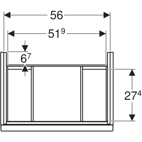 Geberit Acanto 60 cm rövidített alsó szekrény mosdóhoz, matt láva 503.008.JK.1