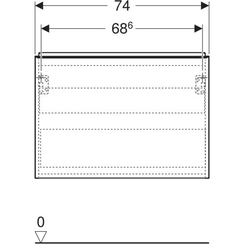 Geberit Acanto 75 cm rövidített alsó szekrény mosdóhoz, tölgy 503.009.JH.1