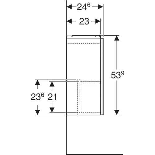 Geberit Acanto 40 cm alsó szekrény kézmosóhoz, magasfényű fehér 503.001.01.1