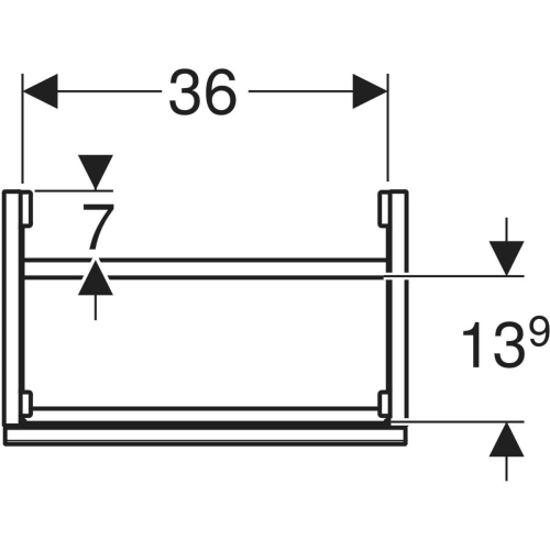 Geberit Acanto 40 cm alsó szekrény kézmosóhoz, matt láva 503.001.JK.1