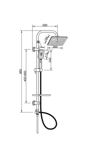 Invena Nyks zuhanyrendszer, króm AU-32-001-G