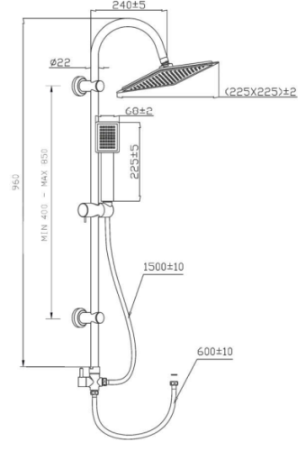 Invena Florina zuhanyrendszer, króm AU-30-001-Q