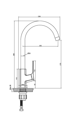 Invena NERI Plus moaogató csaptelep, réz BZ-01-014-L