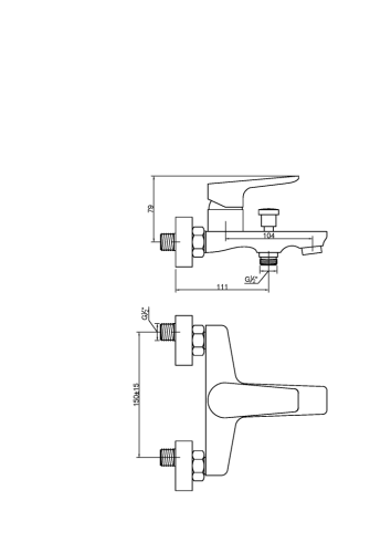 Invena Dokos kádcsaptelep, króm BW-19-001-V