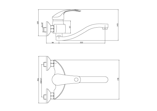 Invena Nea fali mosogató/mosdó csaptelep, króm BC-83-001-W