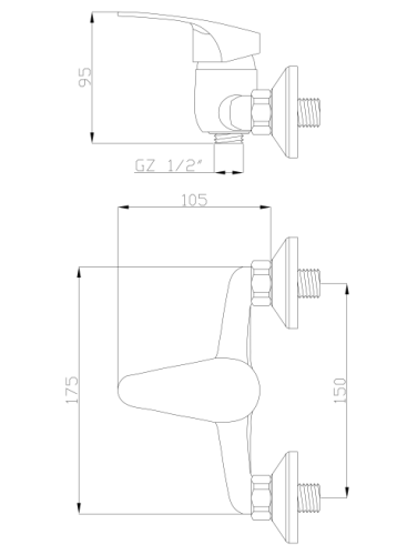 Invena Ava New zuhany csaptelep, króm BN-06-001-X