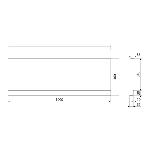 Sapho POLYSAN DEEP PLAIN NIKA 100x36cm előlap, fehér 84825