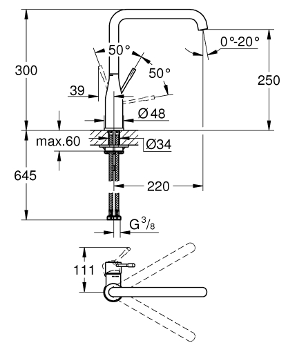 Grohe Essence egykaros mosogatócsap, supersteel 30505DC0