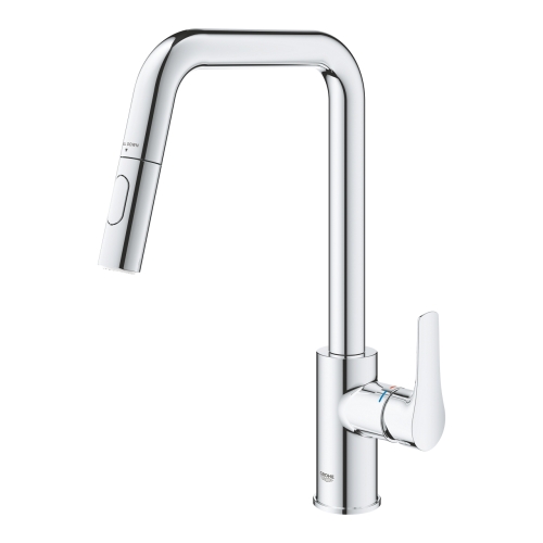 Grohe Eurosmart egykaros mosogatócsap kihúzható kétfunkciós zuhanyfejjel, króm 30619000