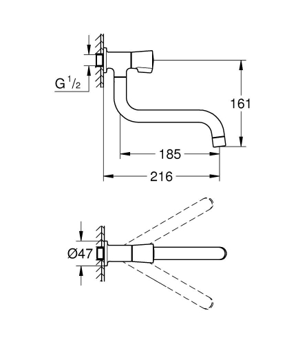 Grohe Costa L kifolyószelep, króm 30484002