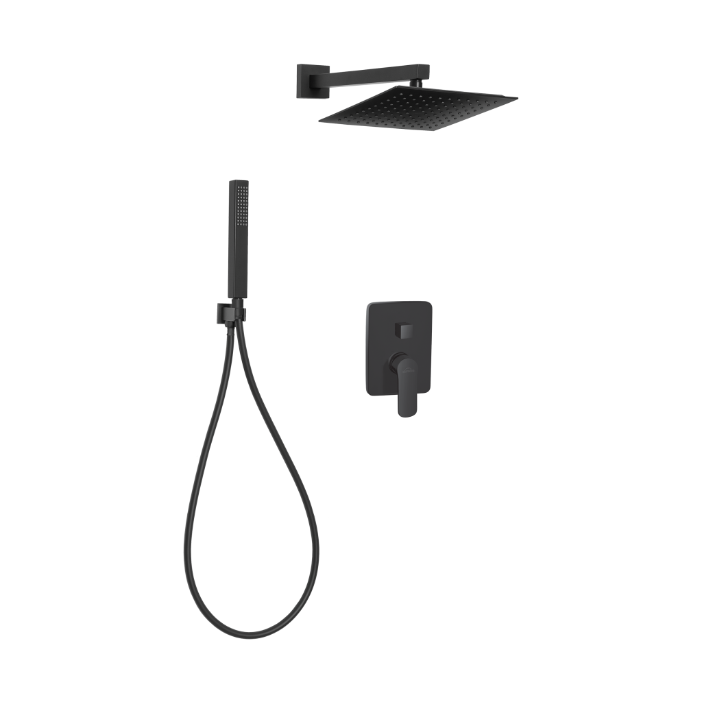 Invena Siros falsík alatti zuhanyrendszer szett, matt fekete BS-90-010-A
