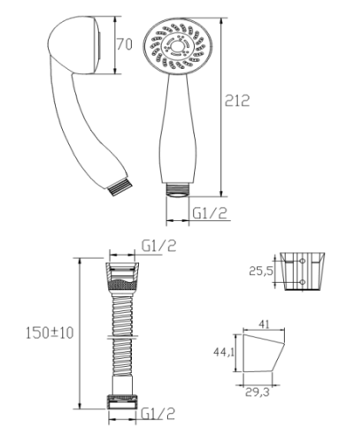 Invena Gracja zuhanyszett, króm AU-15-M01-C