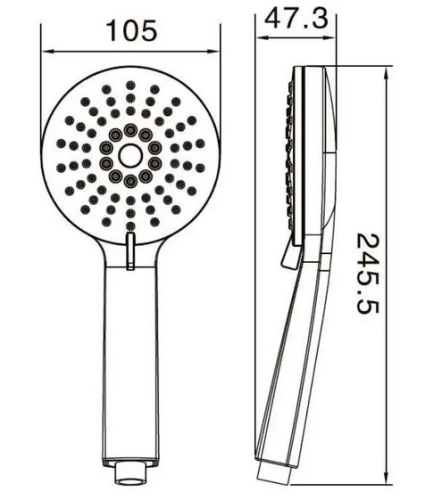 Invena Kameleon 3 funkciós kézizuhany, króm/fekete SC-D3-C39-G