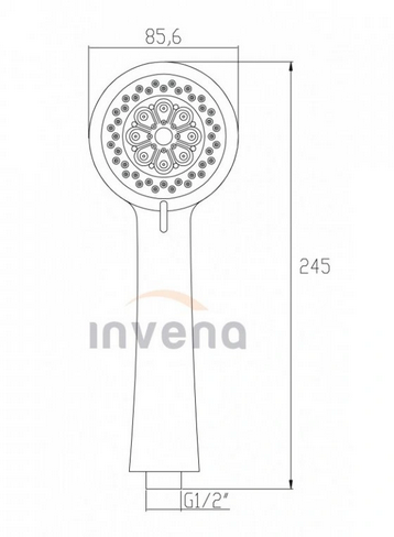 Invena Paxos 5 funkciós kézizuhany, króm AS-79-001-M