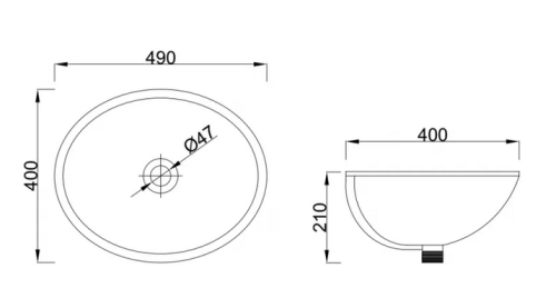 Invena Pandora alulról beépíthető mosdó 49 cm, fehér CE-26-001-W