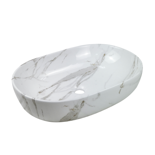 Invena Korfu pultra ültethető mosdó 60x42 cm, márvány minta CE-34-701-C