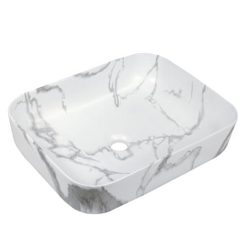 Invena Florina pultra ültethető mosdó 51x40 cm, márvány minta CE-40-706-C