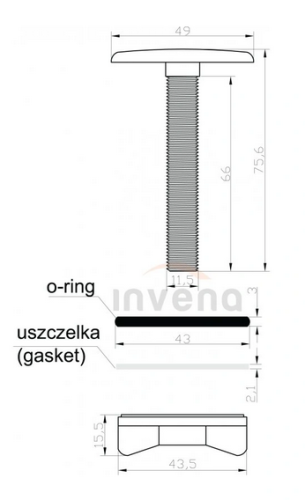 Invena csaplyukfurat takaró gomb króm AA-65-W03-G