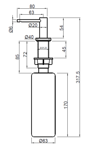 Invena Issa mosogatószer adagoló, króm AA-23-001-J