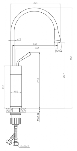 Invena Stone magasított mosdó csaptelep, fehér-króm, BU-03-W02-V