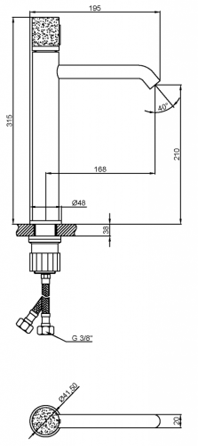 Invena Stone Plus magasított mosdó csaptelep, fehér-króm, BU-P3-W01-V